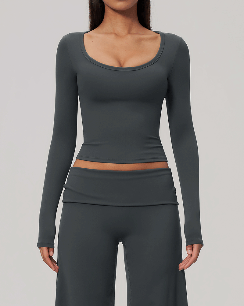 Sculpted Waist Long-Sleeve Performance Top