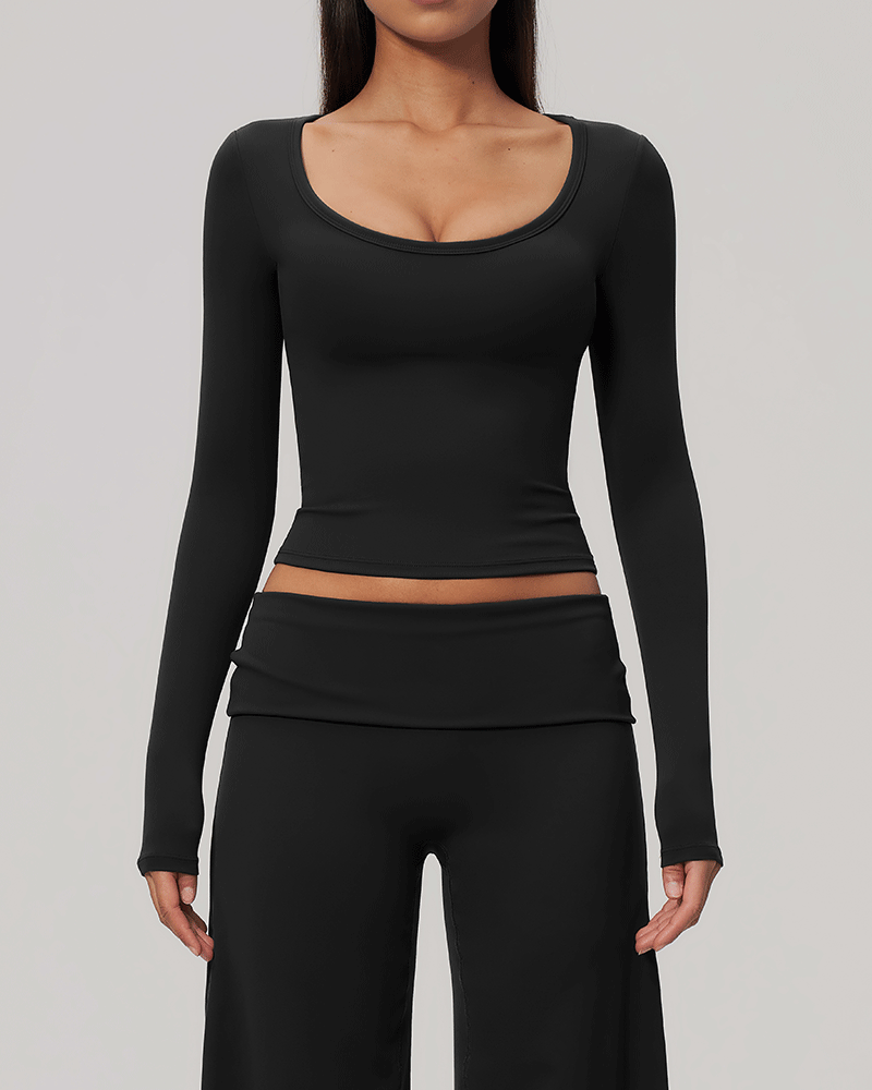 Sculpted Waist Long-Sleeve Performance Top
