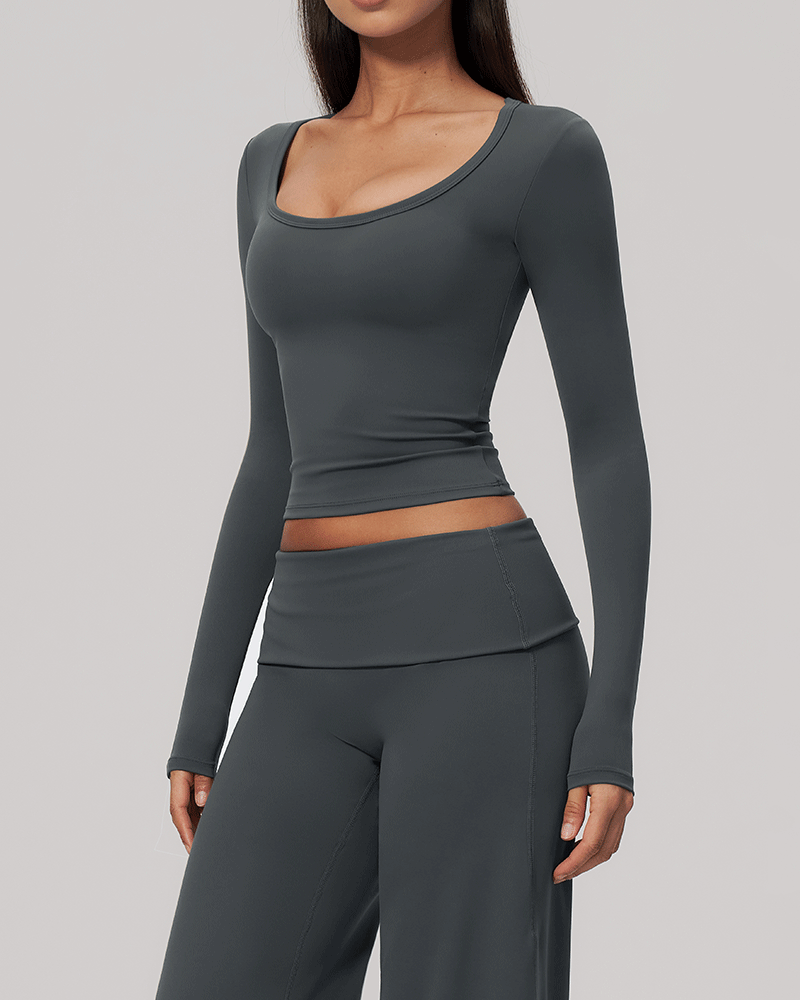 Sculpted Waist Long-Sleeve Performance Top