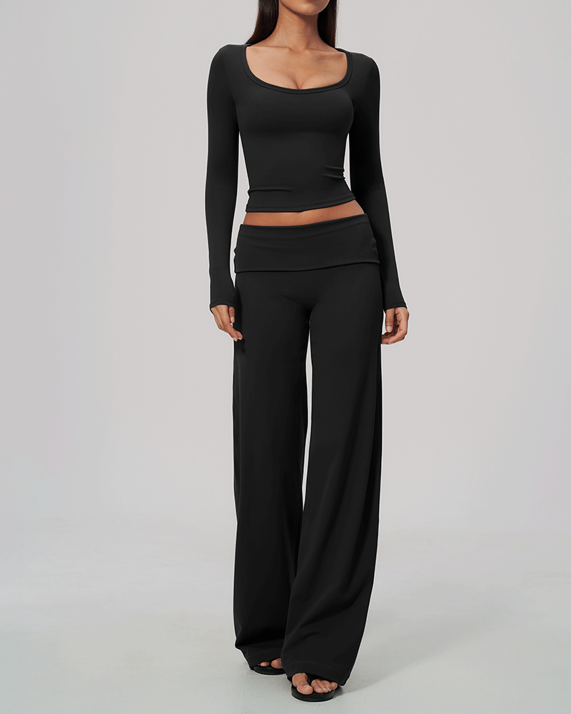 Sculpted Waist Long-Sleeve Performance Top