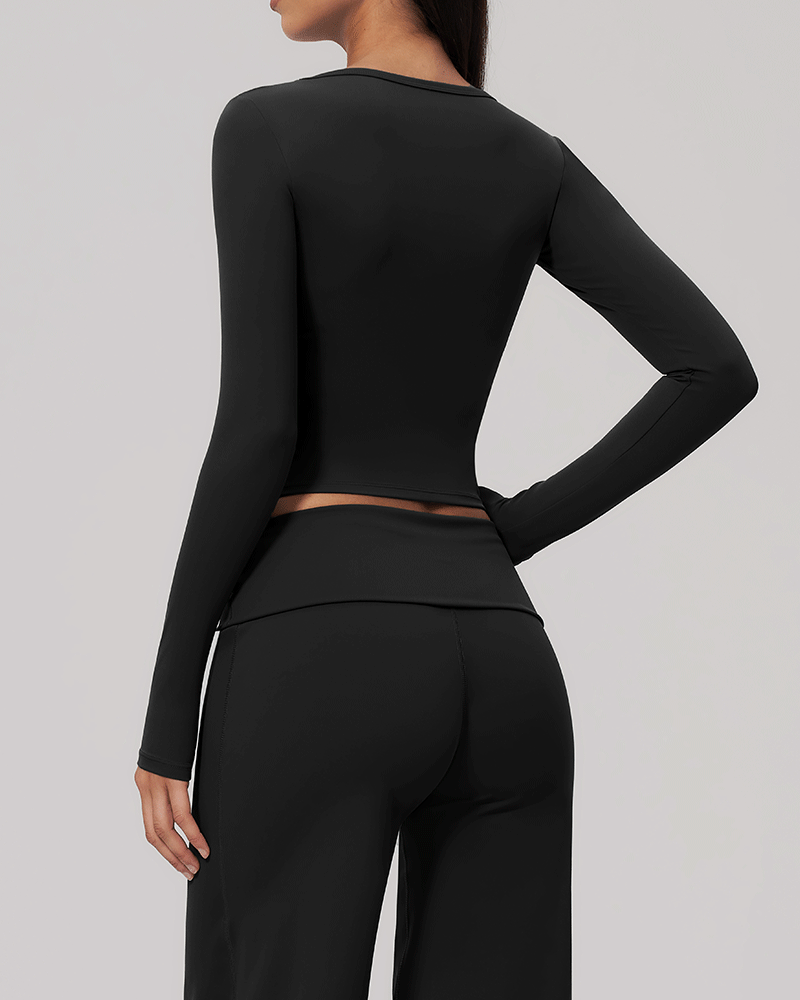 Sculpted Waist Long-Sleeve Performance Top