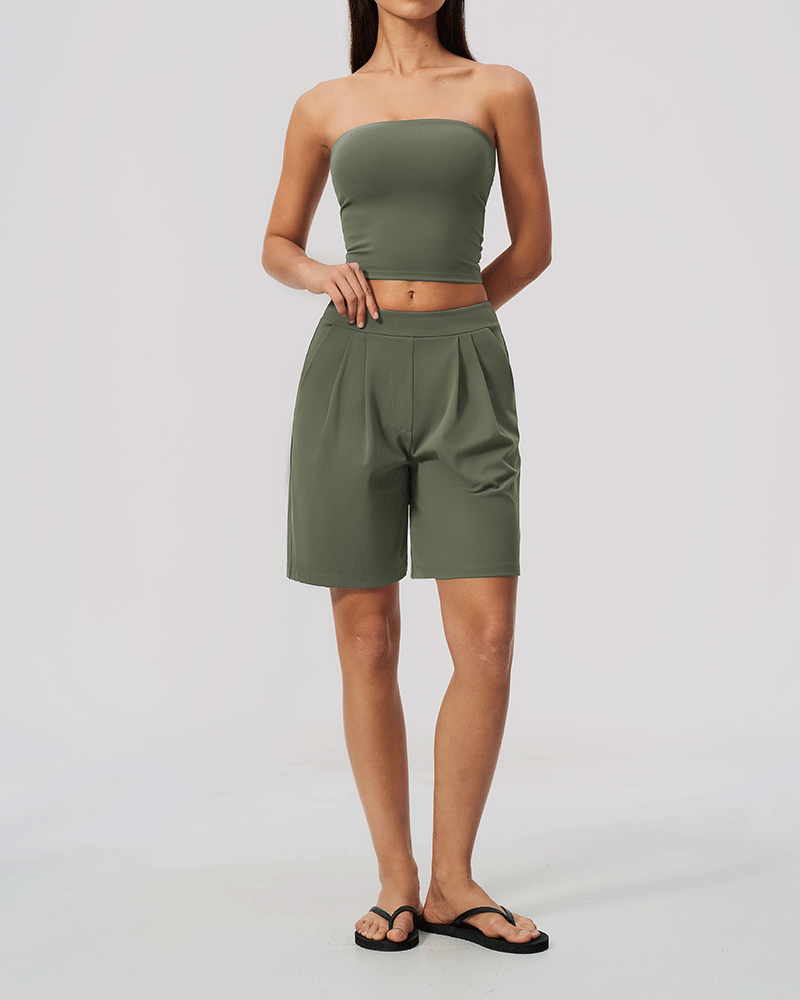 Brushed High-Waist Performance Shorts
