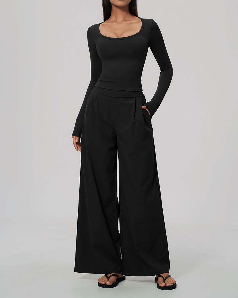 Sculpted Waist Long-Sleeve Performance Top