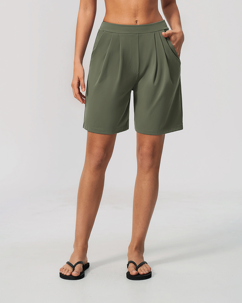 Brushed High-Waist Performance Shorts