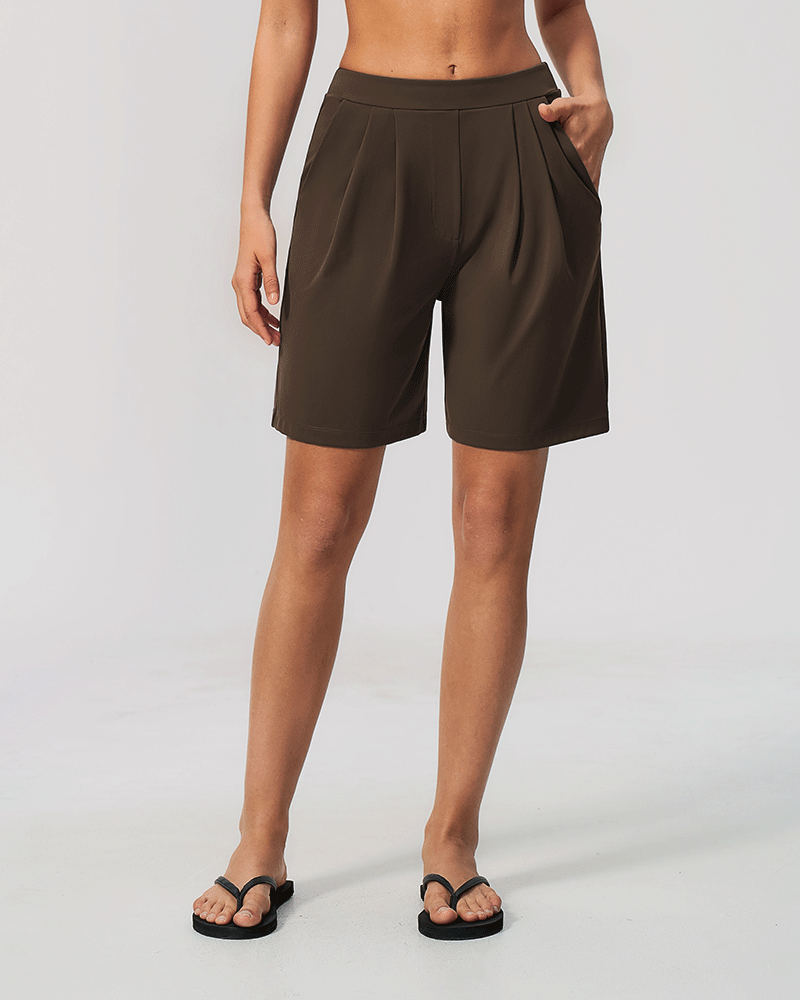 Brushed High-Waist Performance Shorts