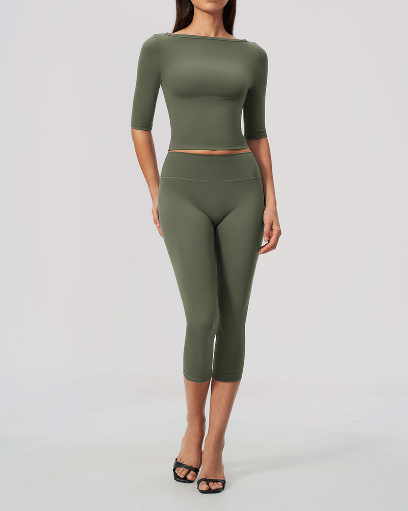High-waisted tight athletic shorts