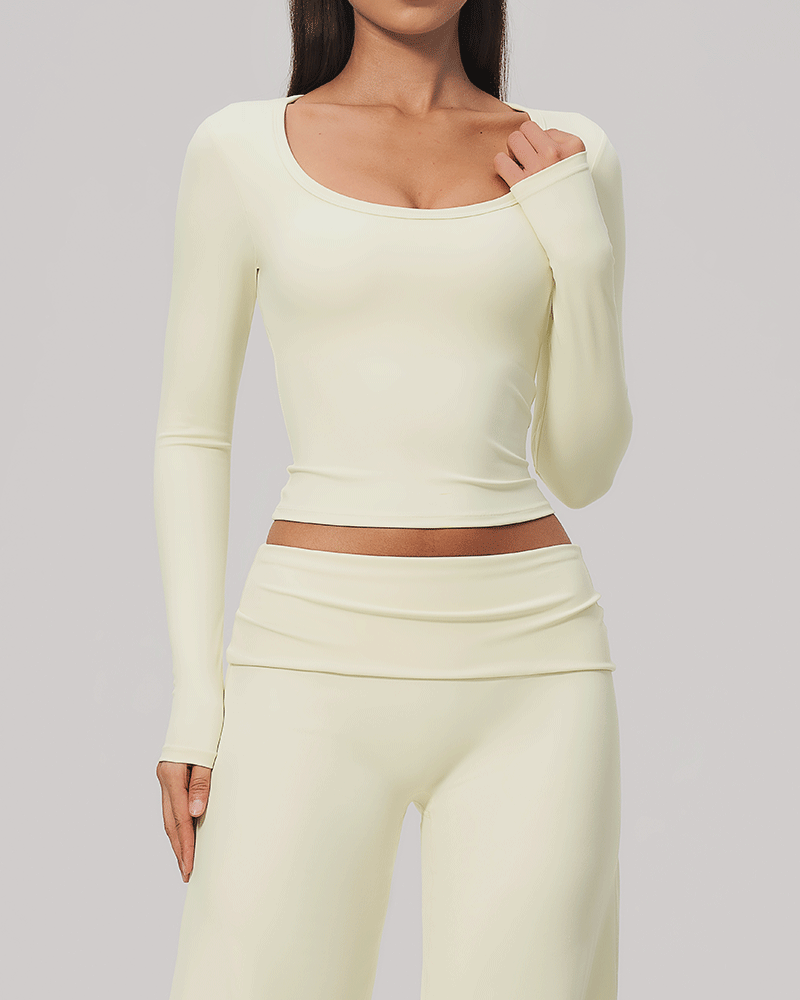 Sculpted Waist Long-Sleeve Performance Top