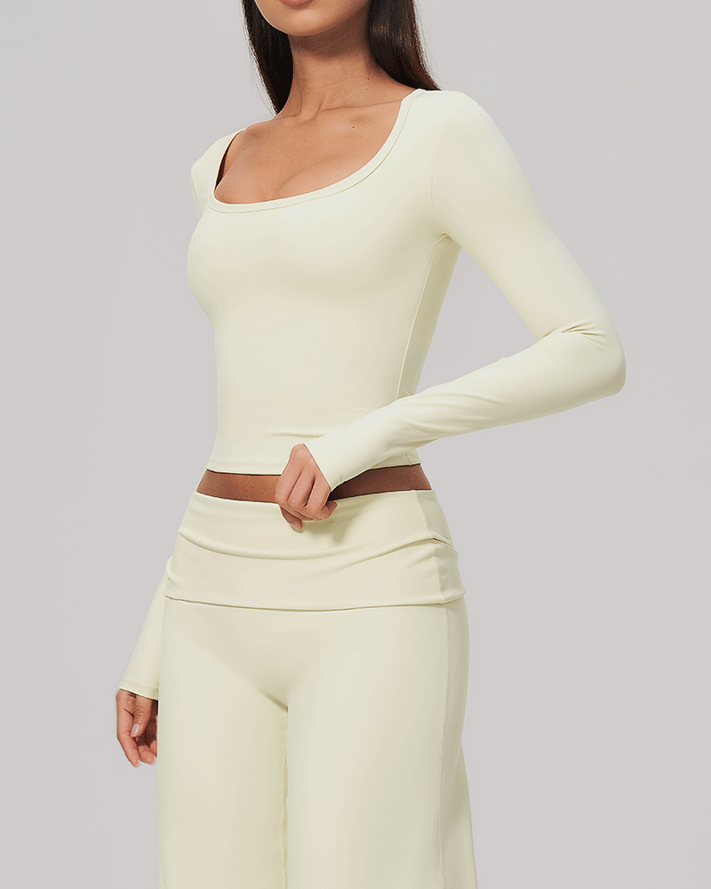 Sculpted Waist Long-Sleeve Performance Top