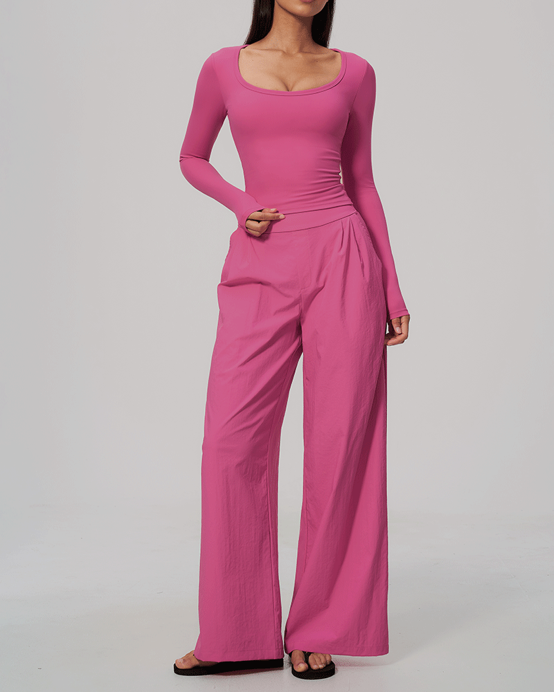 Sculpted Waist Long-Sleeve Performance Top