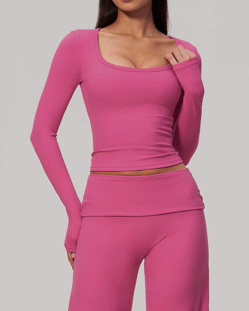 Sculpted Waist Long-Sleeve Performance Top