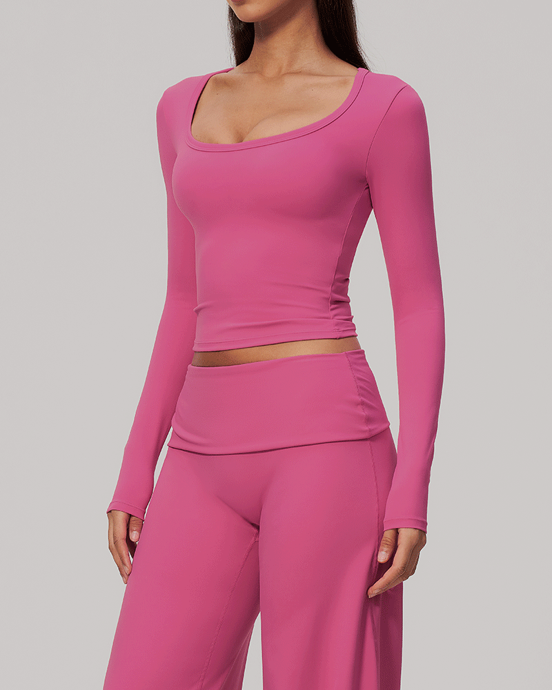 Sculpted Waist Long-Sleeve Performance Top