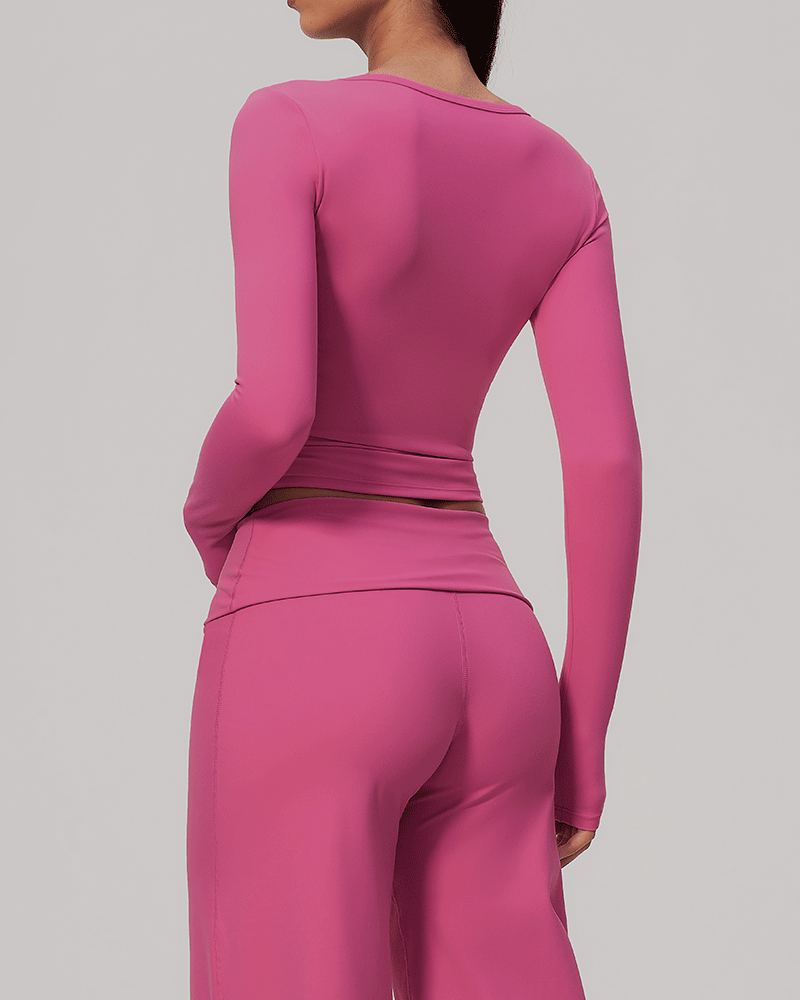 Sculpted Waist Long-Sleeve Performance Top