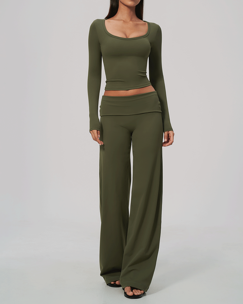Sculpted Waist Long-Sleeve Performance Top
