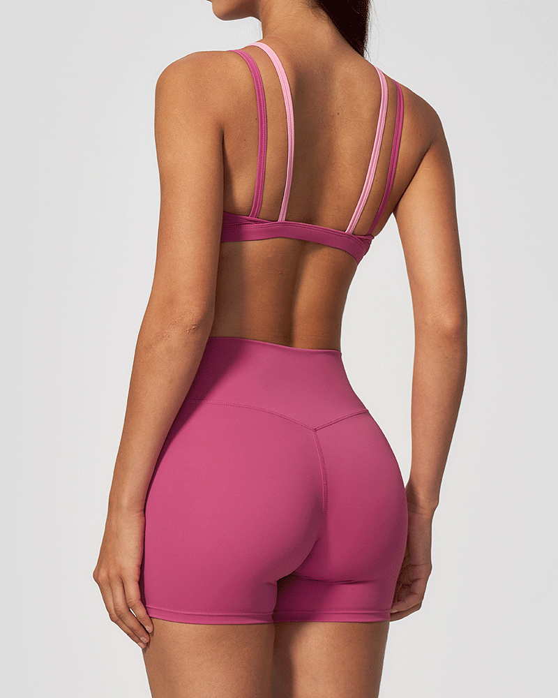 Backless Color-Block Yoga Sports Bra