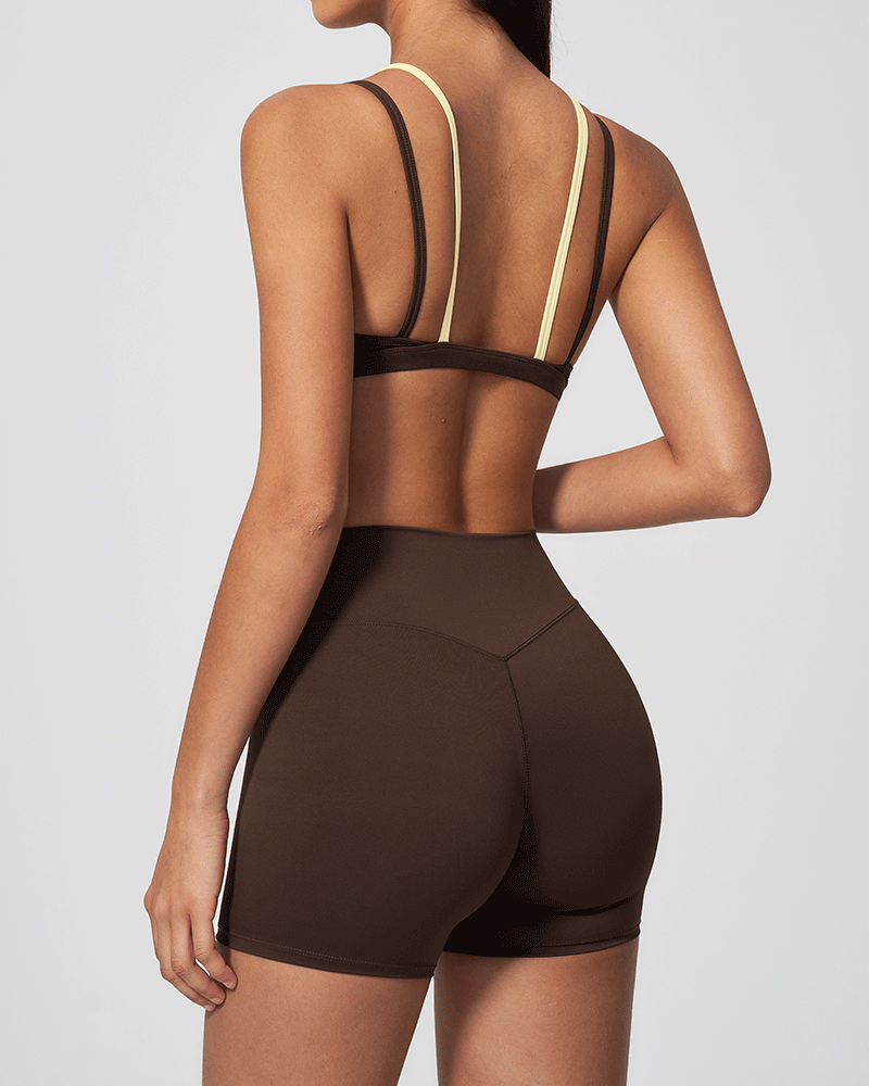 Backless Color-Block Yoga Sports Bra