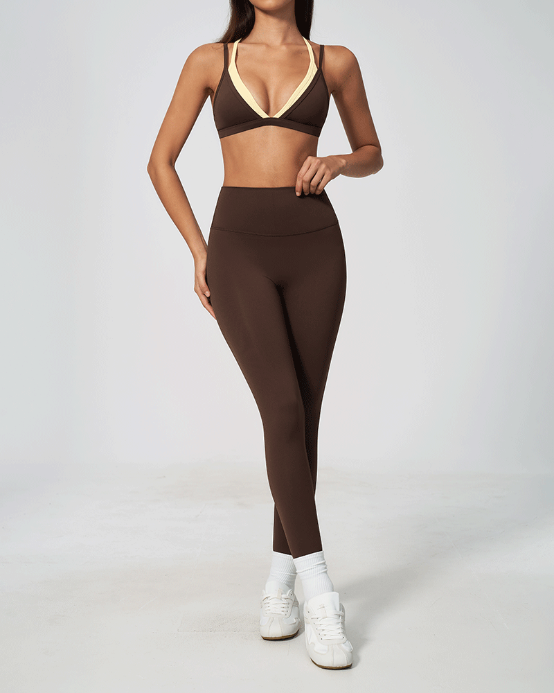 Backless Color-Block Yoga Sports Bra