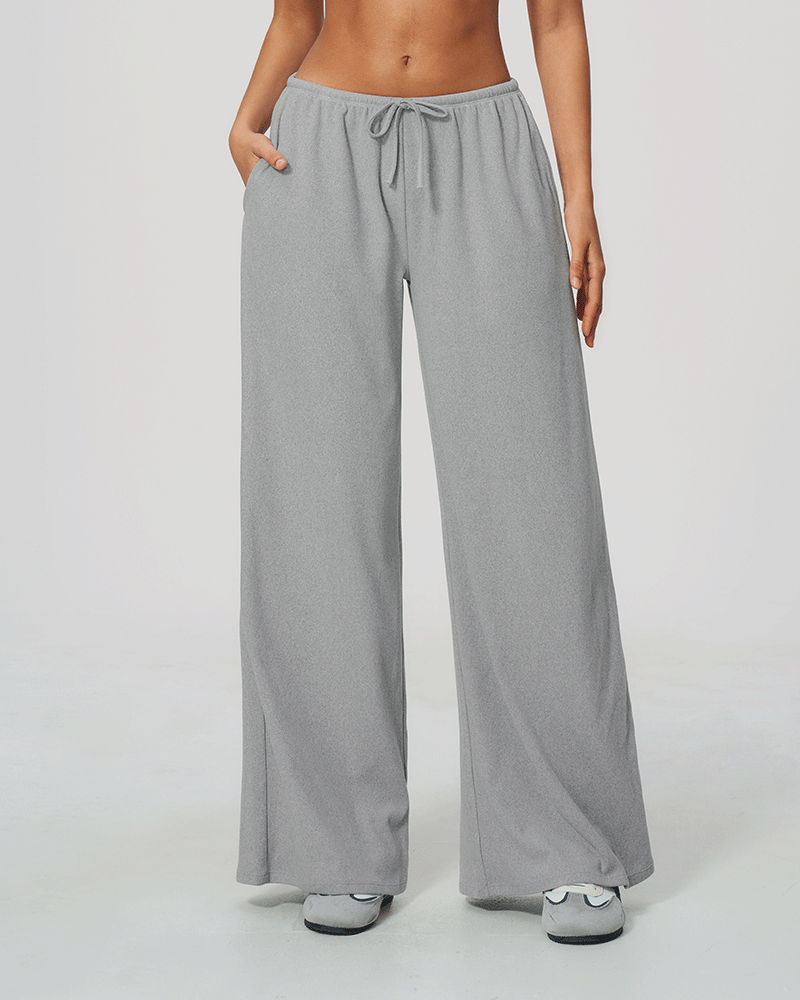 Drawstring Relaxed Wide-Leg Pants