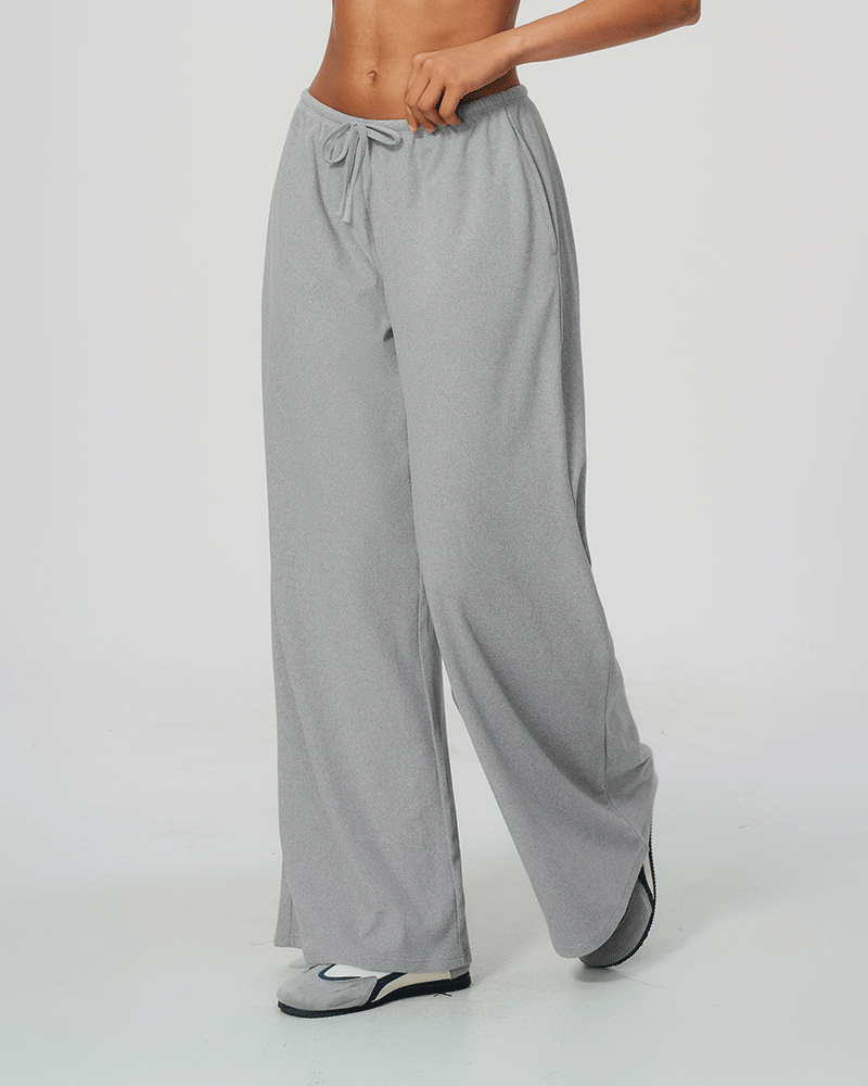 Drawstring Relaxed Wide-Leg Pants