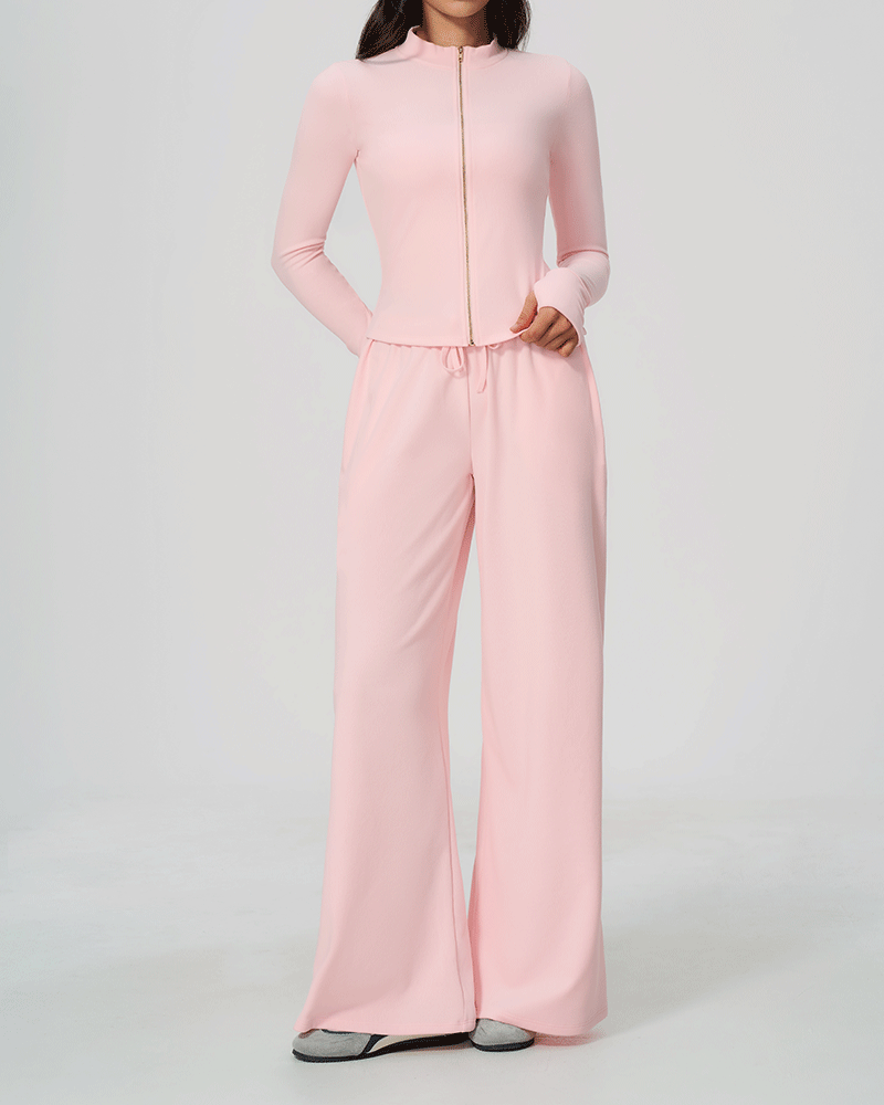 Drawstring Relaxed Wide-Leg Pants