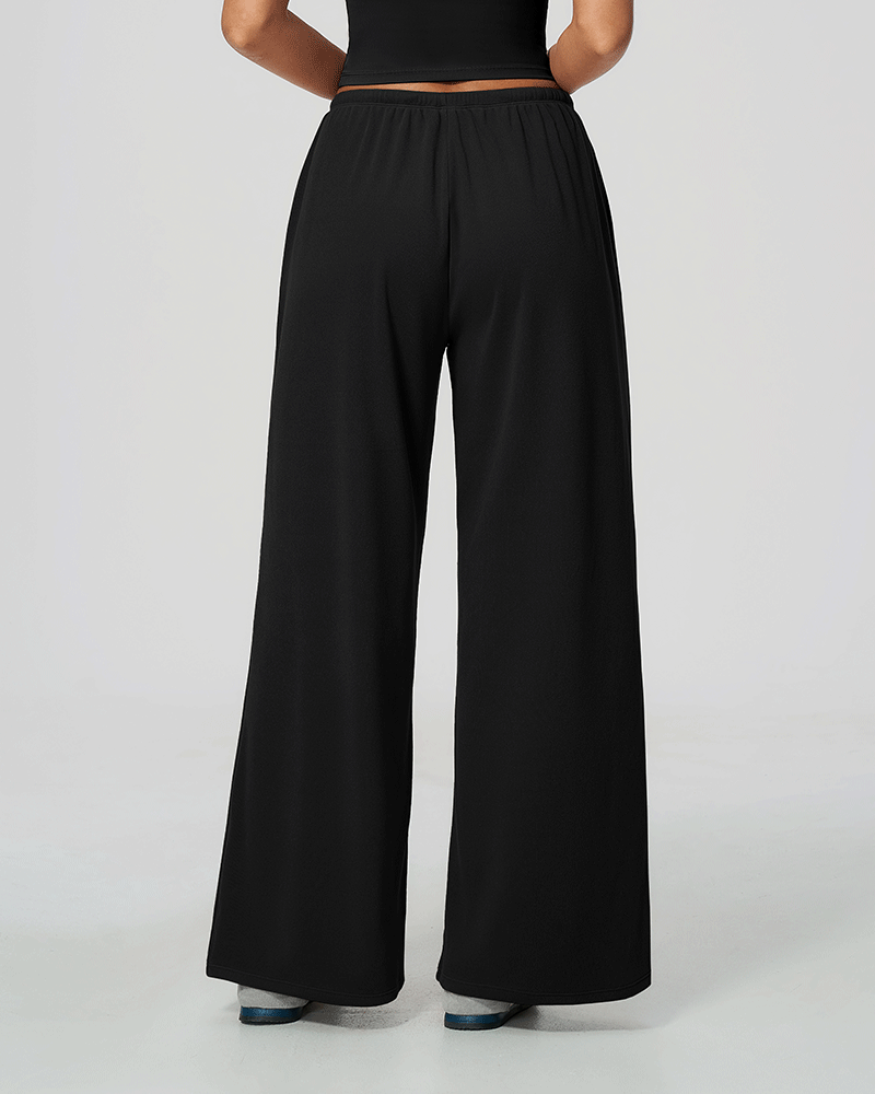 Drawstring Relaxed Wide-Leg Pants