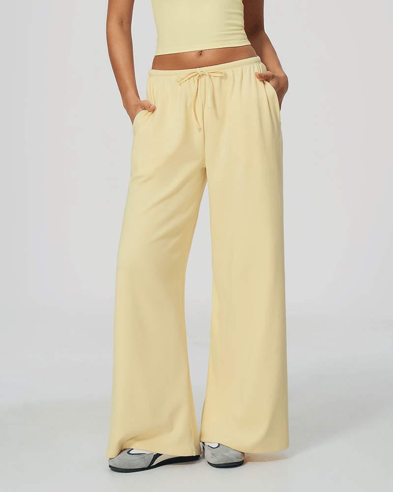 Drawstring Relaxed Wide-Leg Pants