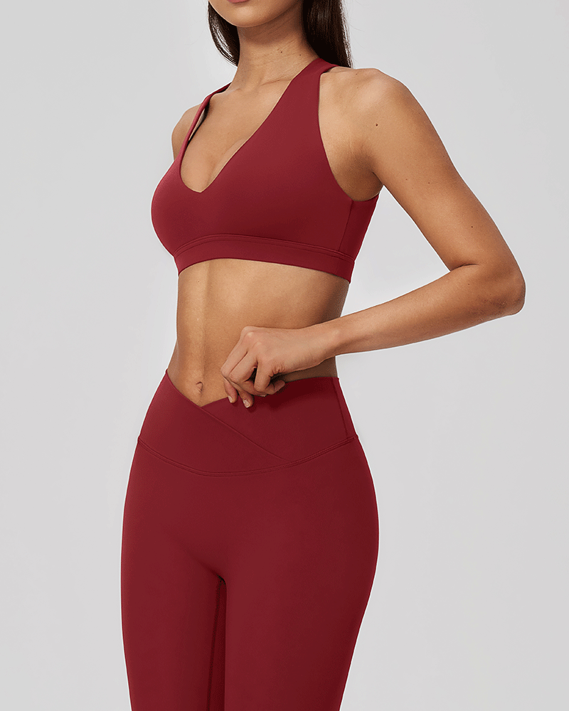 Halter Open-Back Sports Bra