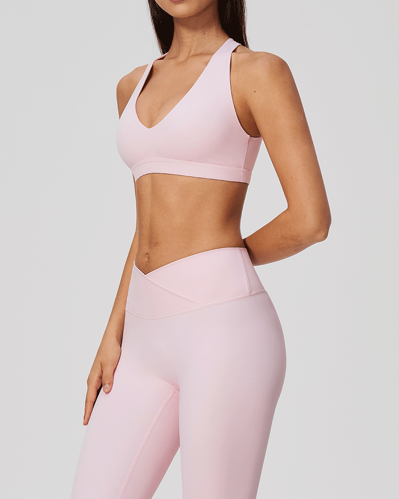 Halter Open-Back Sports Bra