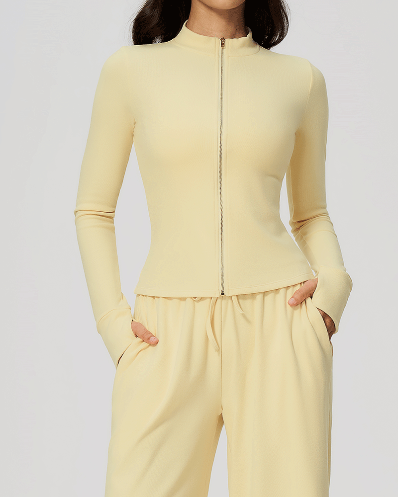 High-Neck Zip-Up Performance Jacket