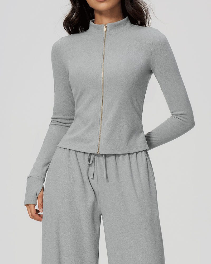 High-Neck Zip-Up Performance Jacket