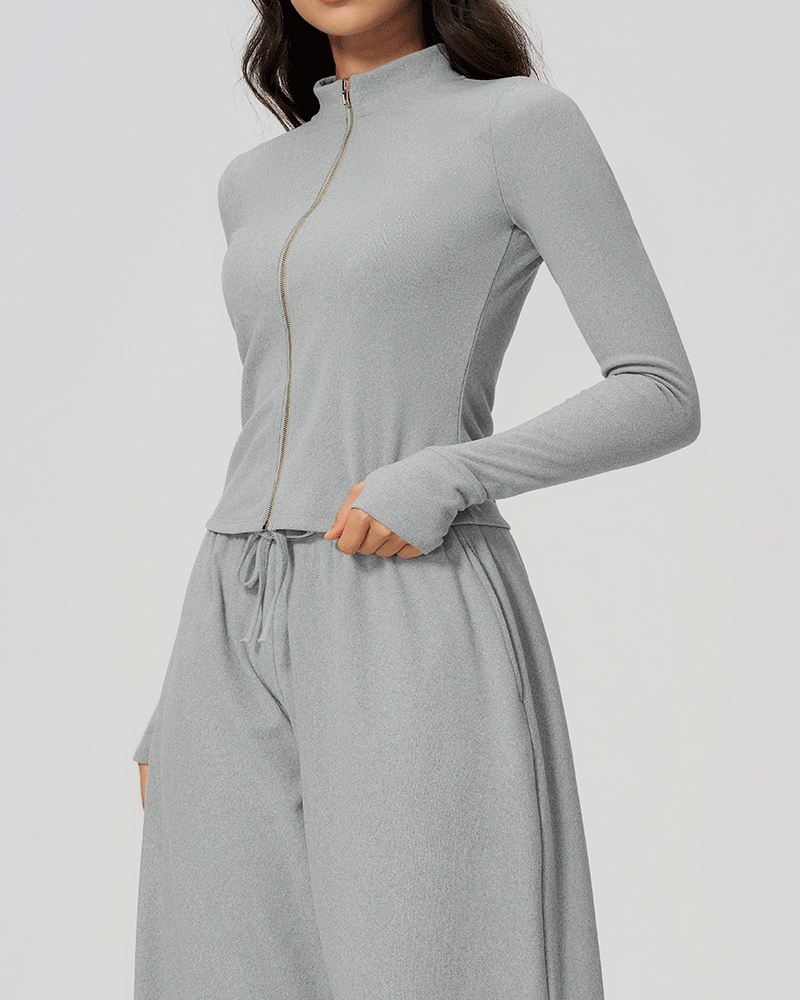 High-Neck Zip-Up Performance Jacket