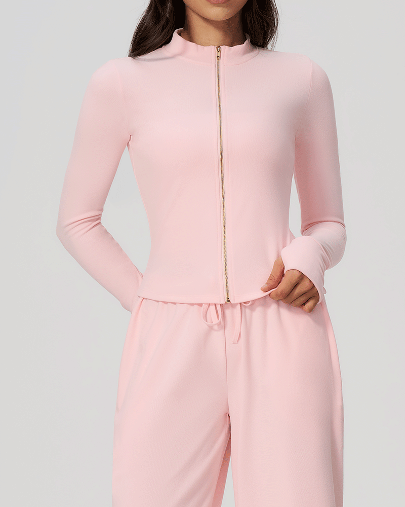 High-Neck Zip-Up Performance Jacket