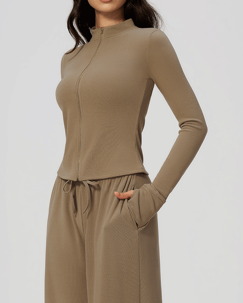 High-Neck Zip-Up Performance Jacket