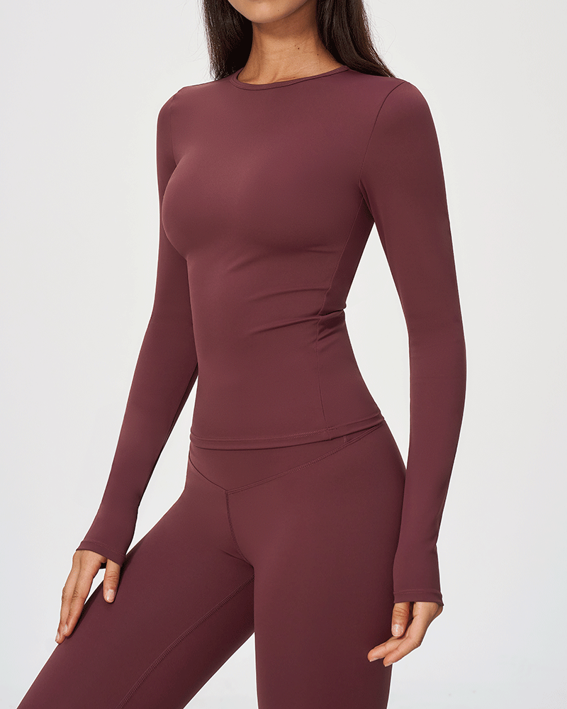 Brushed Long-Sleeve Performance Top