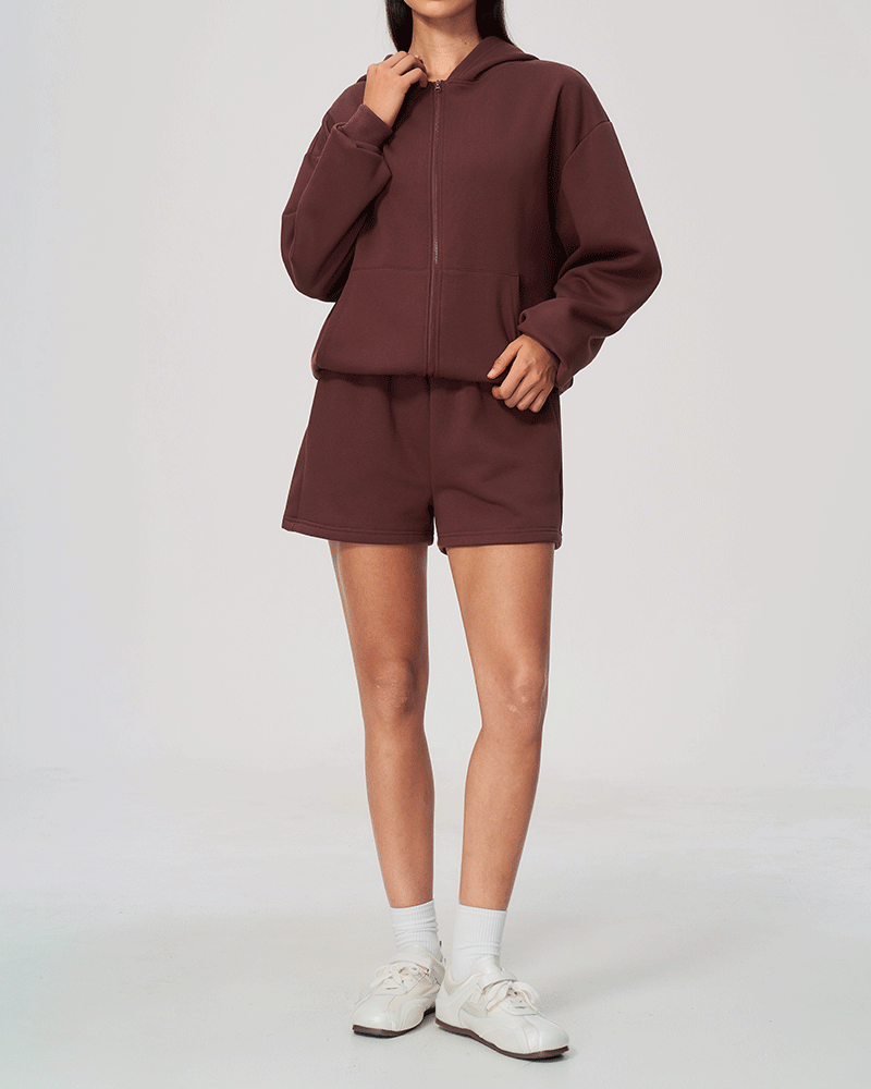 Oversized Hooded Zip-Up Jacket