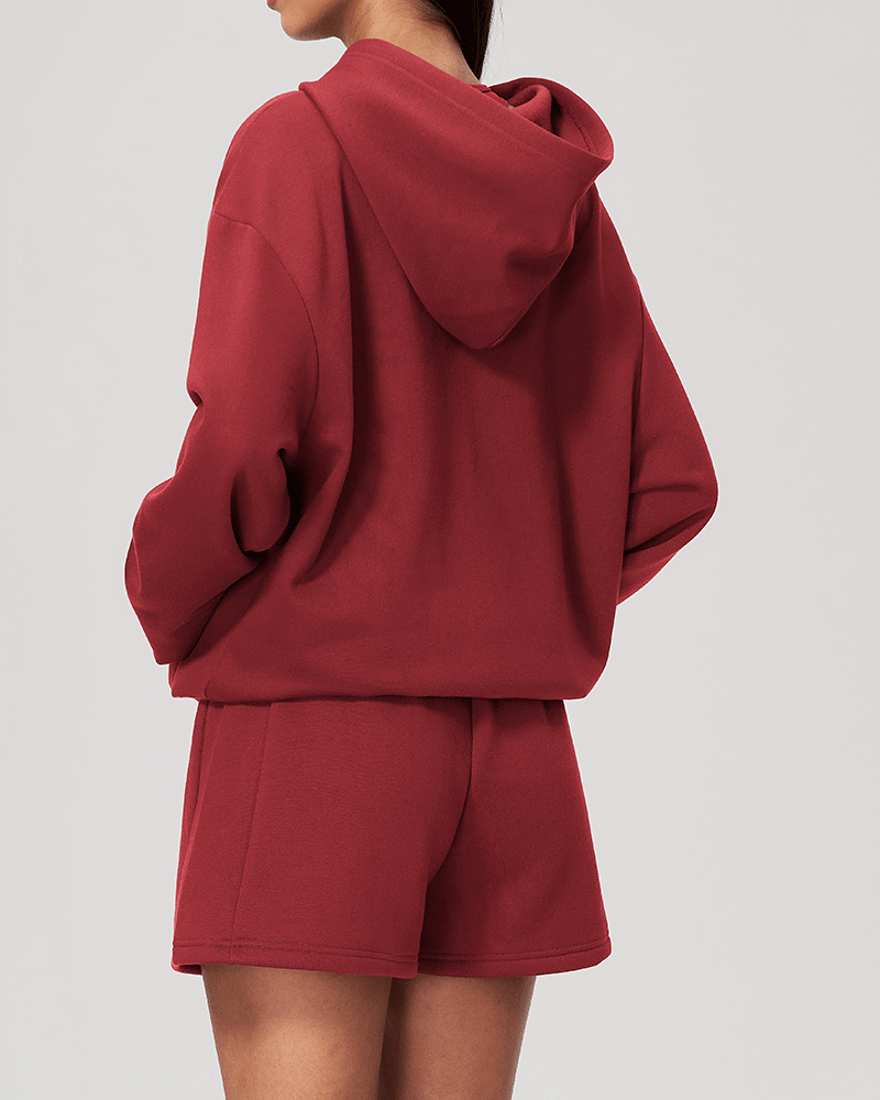 Oversized Hooded Zip-Up Jacket