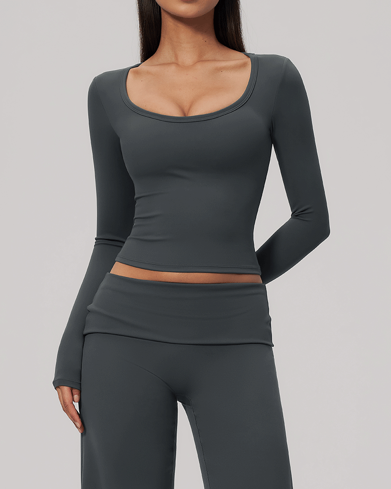 Sculpted Waist Long-Sleeve Performance Top