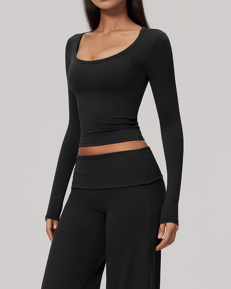 Sculpted Waist Long-Sleeve Performance Top