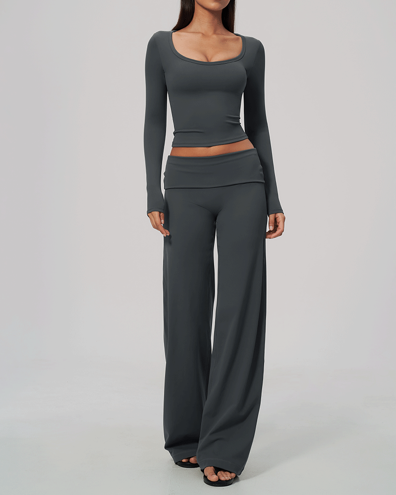 Sculpted Waist Long-Sleeve Performance Top