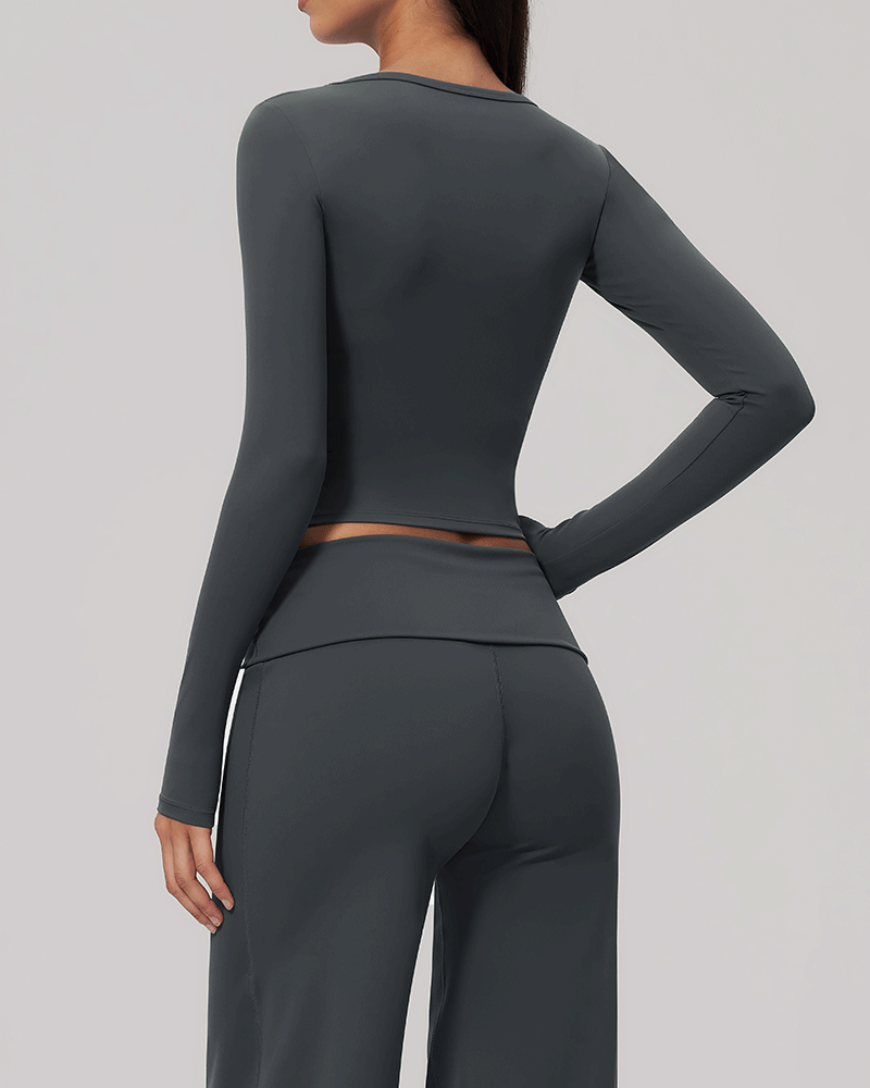 Sculpted Waist Long-Sleeve Performance Top