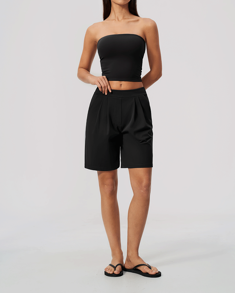 Brushed High-Waist Performance Shorts