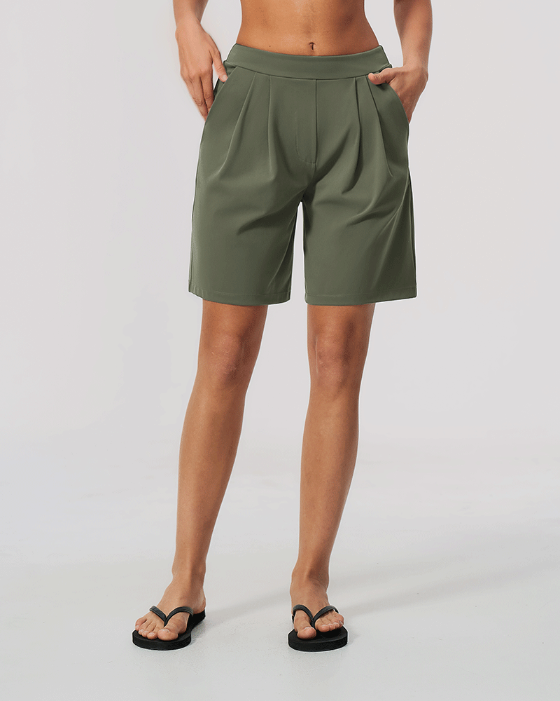 Brushed High-Waist Performance Shorts