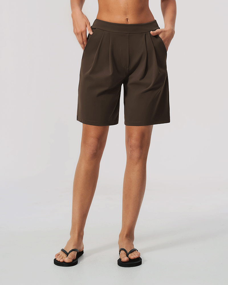 Brushed High-Waist Performance Shorts