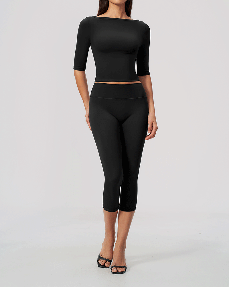 High-waisted tight athletic shorts