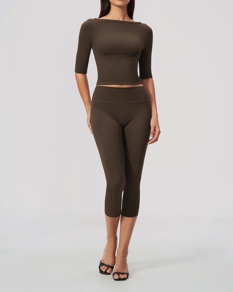High-waisted tight athletic shorts