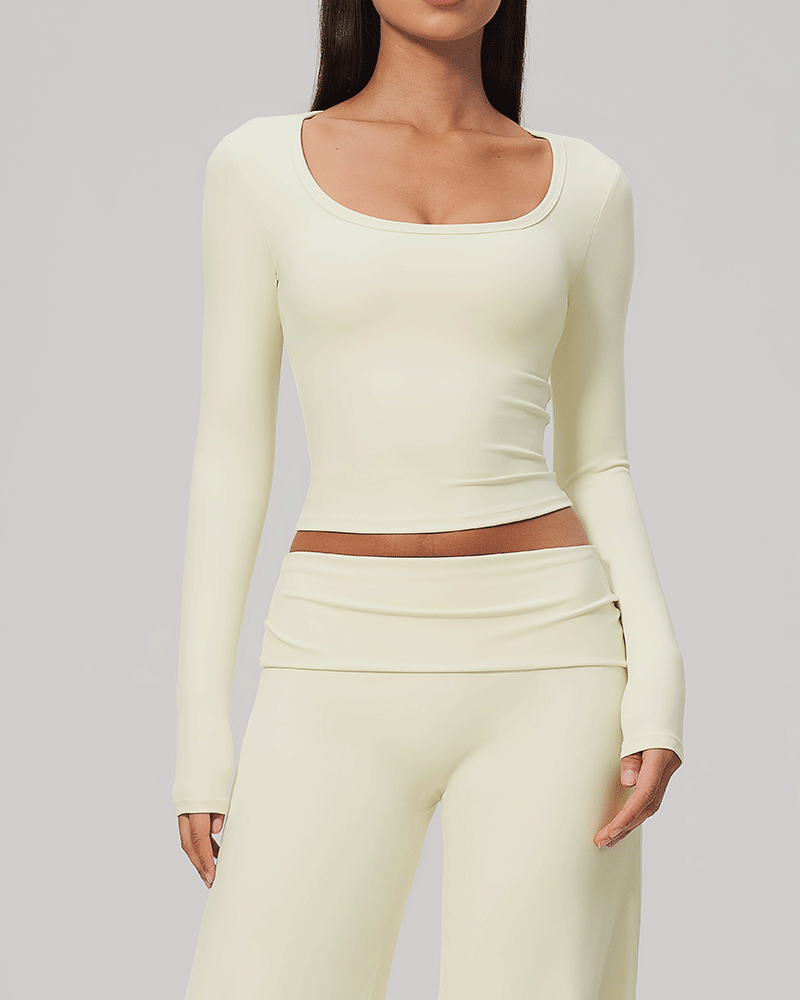 Sculpted Waist Long-Sleeve Performance Top