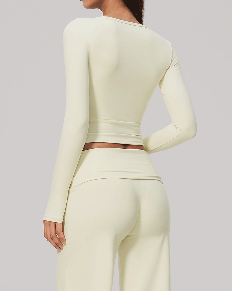 Sculpted Waist Long-Sleeve Performance Top