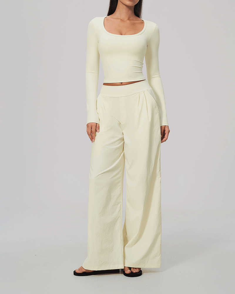 Sculpted Waist Long-Sleeve Performance Top