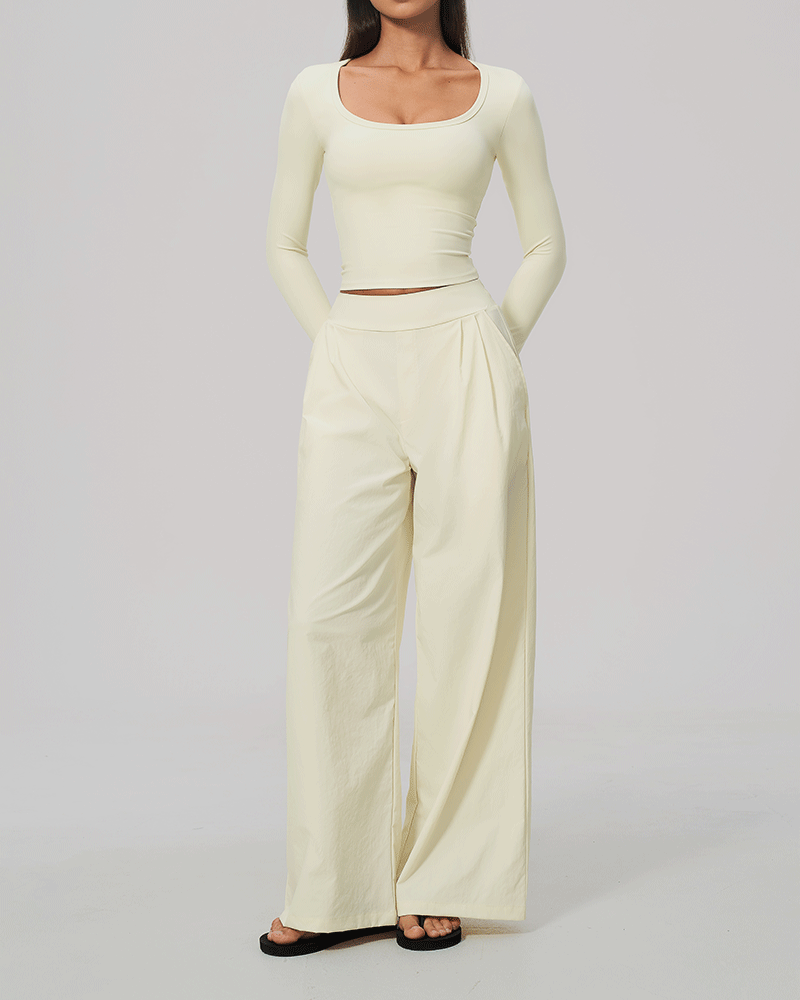 Sculpted Waist Long-Sleeve Performance Top