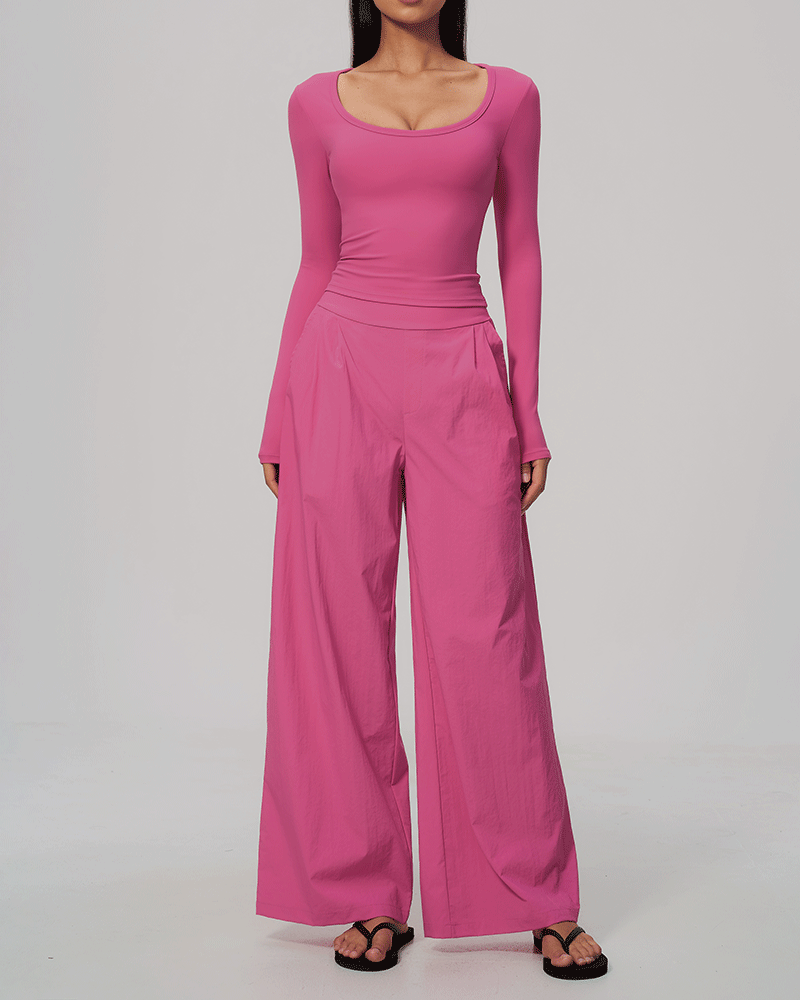 Sculpted Waist Long-Sleeve Performance Top