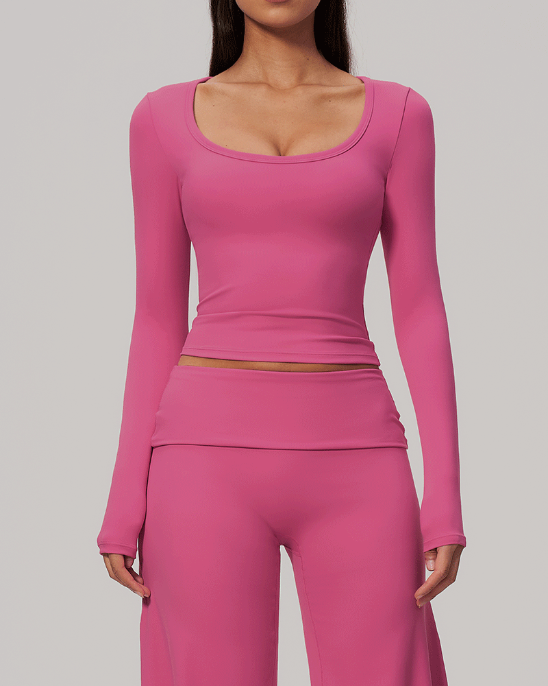 Sculpted Waist Long-Sleeve Performance Top